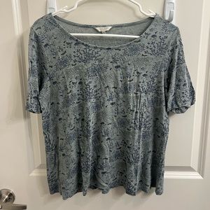 Lucky Brand Floral Butterfly Pattern Tee